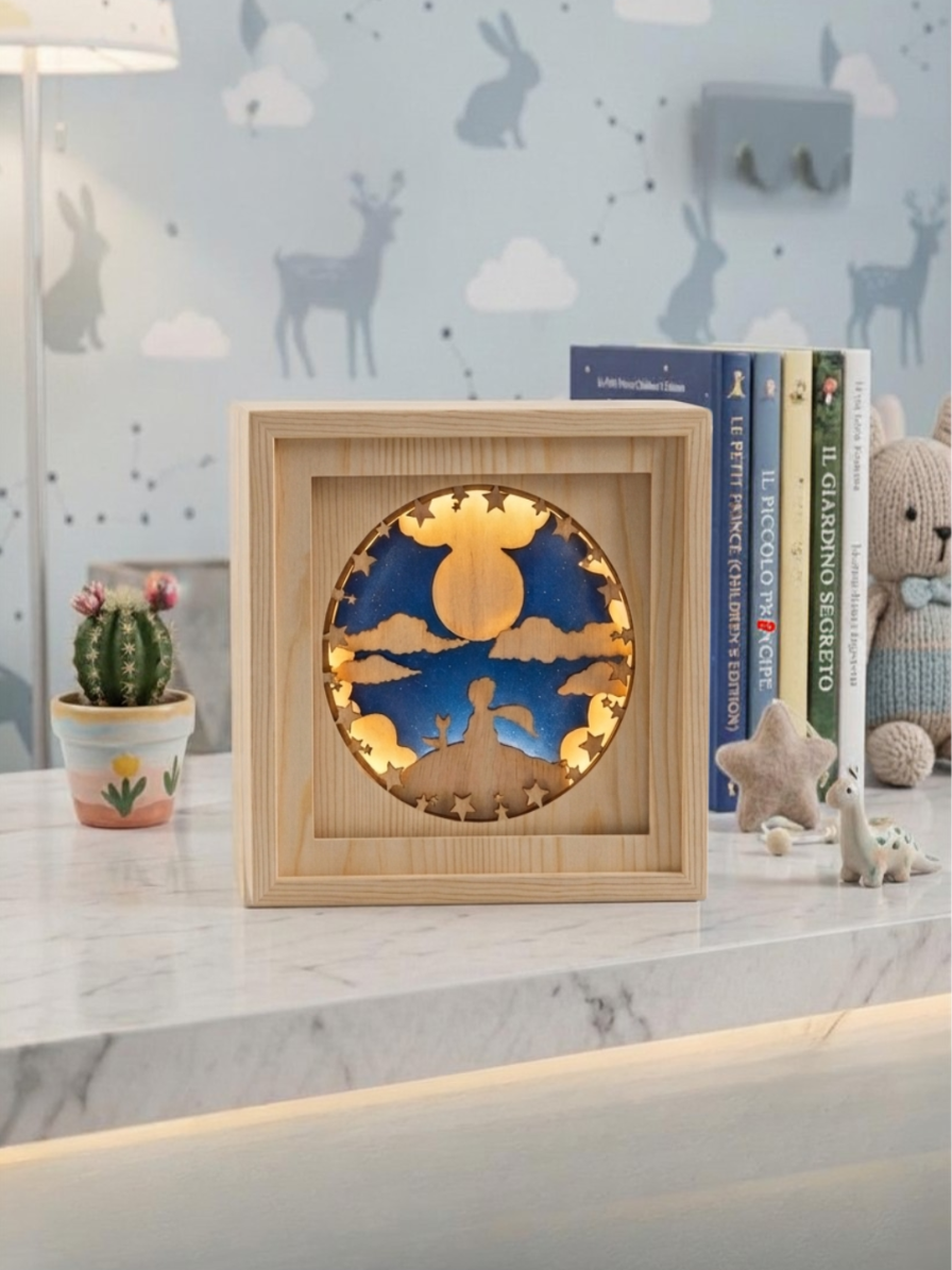 Lampada Shadowbox "Il Piccolo Principe"