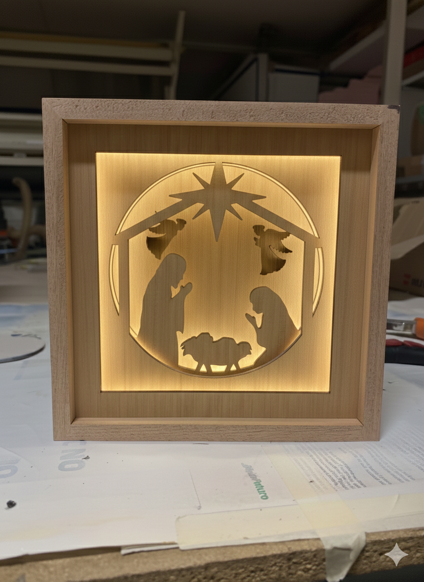 Lampada Shadowbox " Natività "