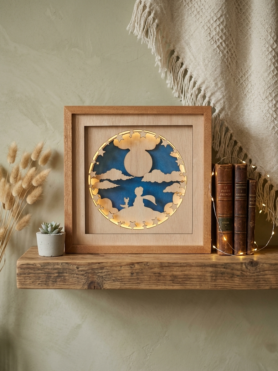 Lampada Shadowbox "Il Piccolo Principe"