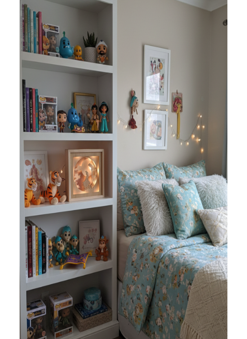 Lampada Shadowbox "Jasmine e Aladin "