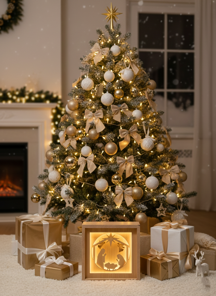 Lampada Shadowbox " Natività "