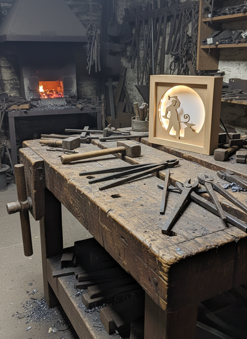 Lampada Shadowbox "Mestieri "