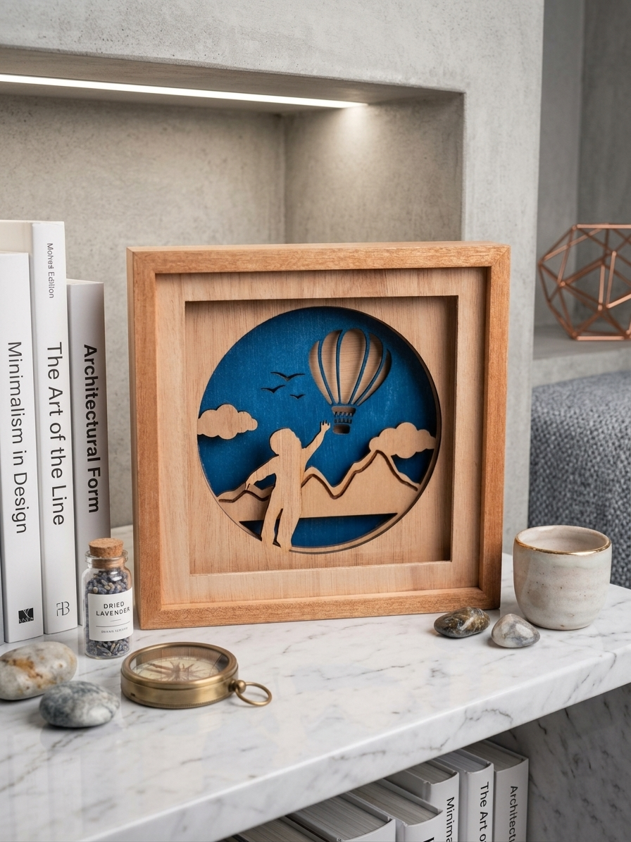 Lampada Shadowbox "Mongolfiera "