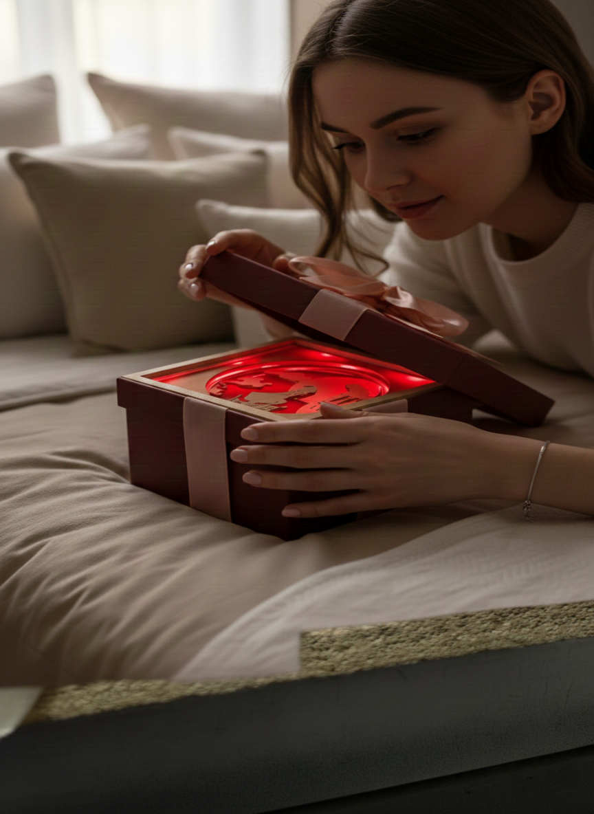 Lampada Shadowbox "Jasmine e Aladin "