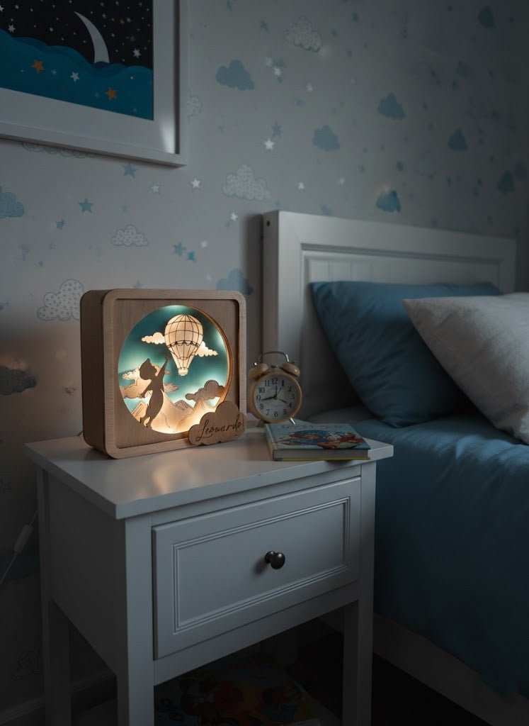 Lampada Shadowbox "Mongolfiera "