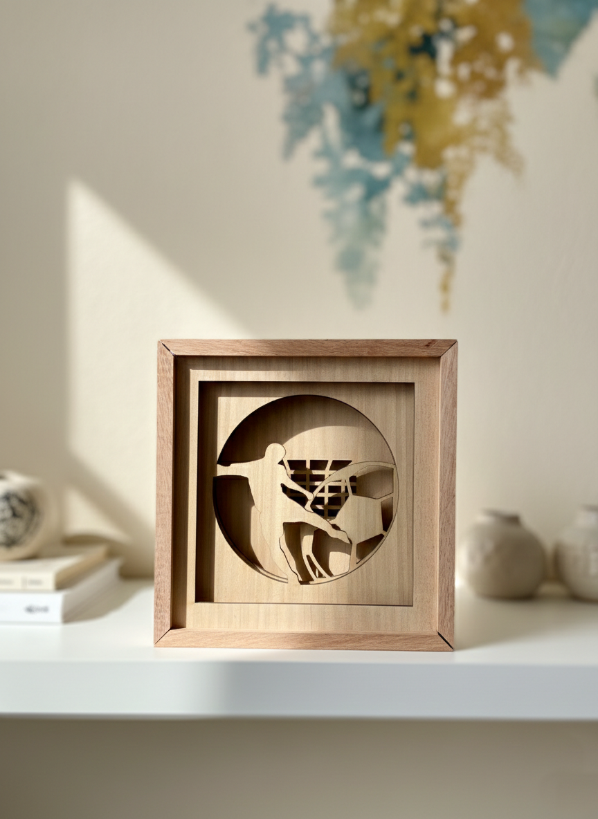 Lampada Shadowbox " Calciatore "