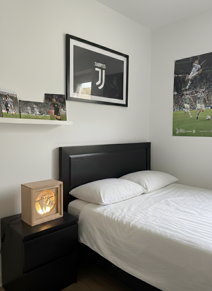 Lampada Shadowbox " Calciatore "