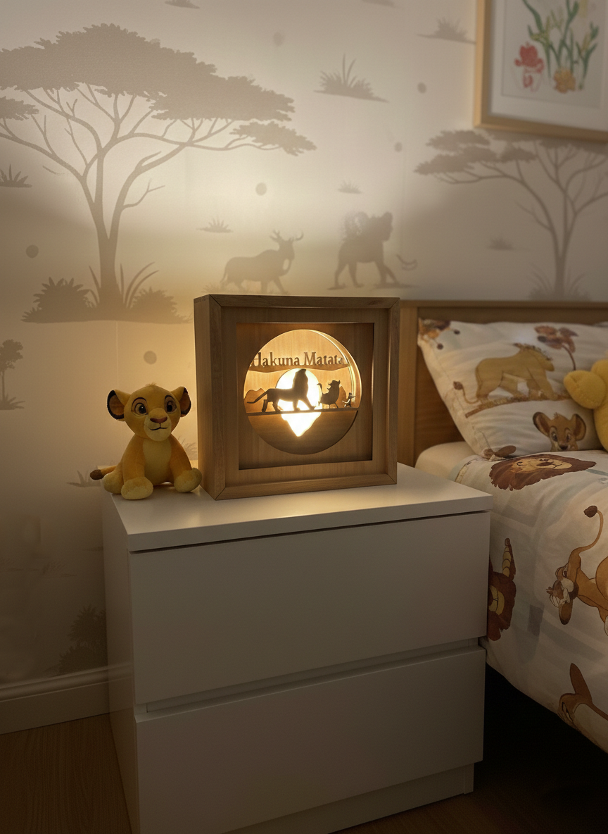 Lampada Shadowbox " Re Leone "