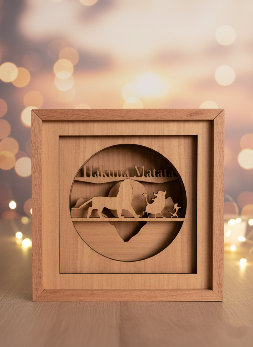 Lampada Shadowbox " Re Leone "