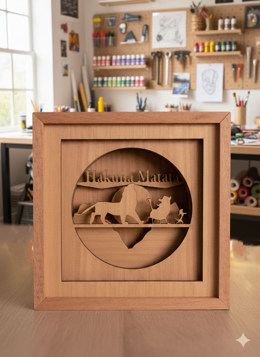 Lampada Shadowbox " Re Leone "